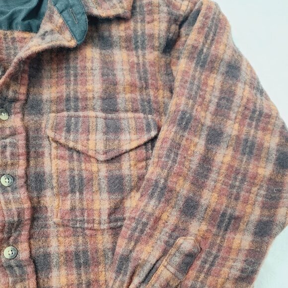 Pendleton Boy's Red Black Plaid Wool Long Sleeve Button-Front Shirt Size L - Picture 4 of 9
